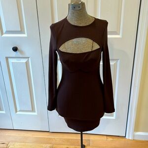 Princess Polly dark brown Alexander mini dress